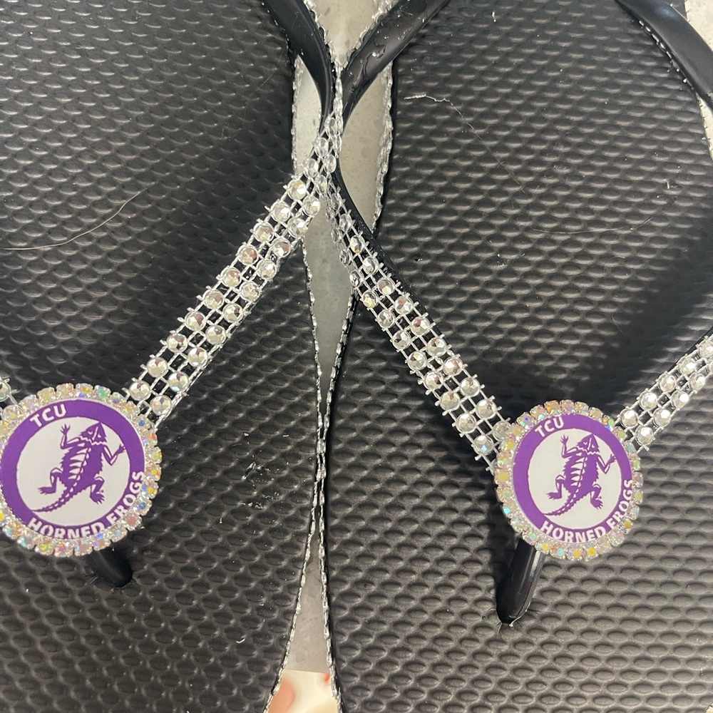 TCU Horned Frogs Women's Black Flip Flops